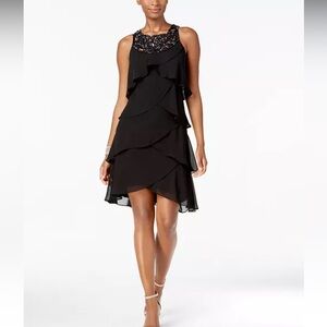 J.r nites by carol lin dress
Sleeveless Lattice Neck Short black Dress